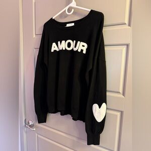 Black + White 'AMOUR' Sweater